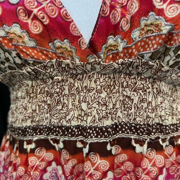 Anthropologie Revolve Boemo Boho Hippie Multi Pattern Maxi Sundress Size M - Picture 5 of 15